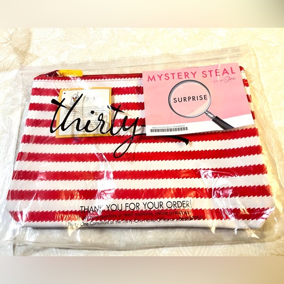 Thirty-one  31 Zipper Pouch.   Red wave.  New in packaging - Picture 1 of 4